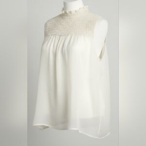 Anthropologie Sunday In Brooklyn Ivory Sleeveless Blouse ~NWT